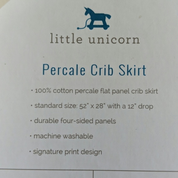Little Unicorn Percale Crib Skirt - Picture 4 of 6